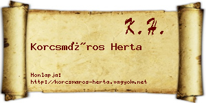 Korcsmáros Herta névjegykártya